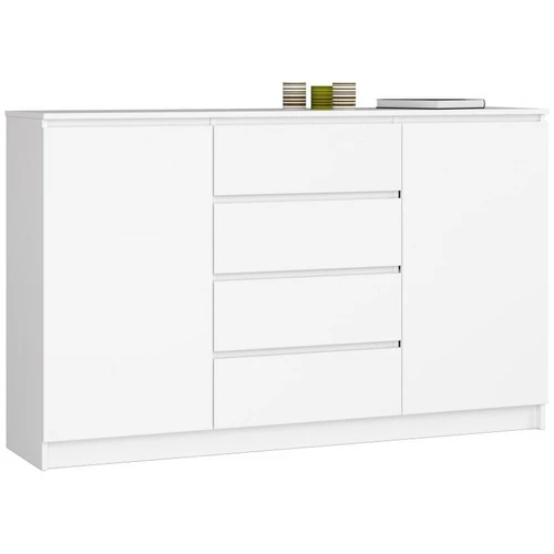 Komoda NORE K160 su 4-iais stalčiais,, baltos spalvos