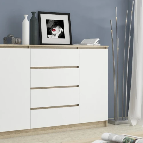 Madingu dizainu komoda, tinkanti savarankiškam surinkimui