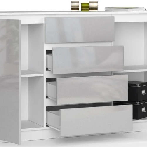 Komoda iš AKRYL plokštės su blizgiu dekoru ir atspariu korpusu