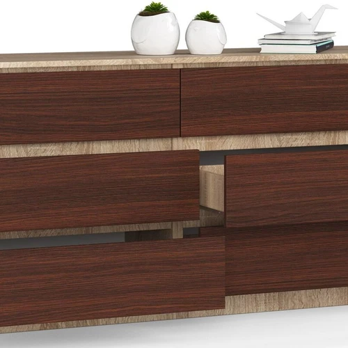 Moderni komoda su šviesiu ir tamsiu atspalviu