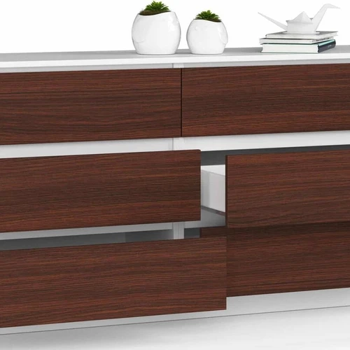 Aukštos kokybės laminuota komoda su 6 stalčiais