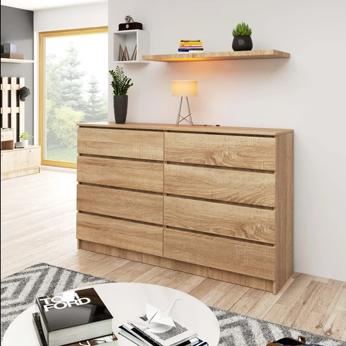 Skandinaviško stiliaus ąžuolinė komoda