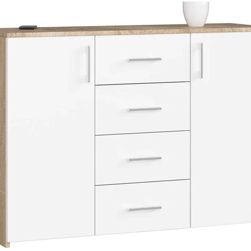 Komoda NORE K45, ąžuolo/baltos spalvos