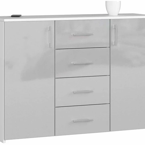 Komoda NORE K45, baltos/šviesiai pilkos spalvos