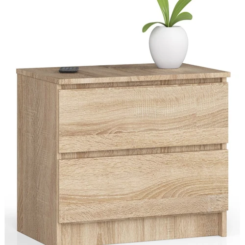 Komoda NORE K60 su 2-iems stalčiais, ąžuolo spalvos