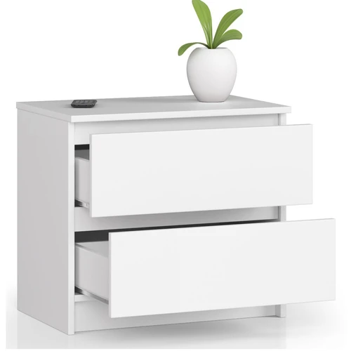 Minimalistinis naktinis staliukas su erdviais stalčiais