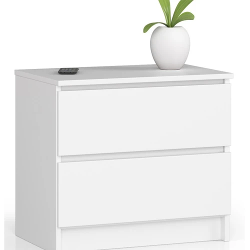 Komoda NORE K60 su 2-iems stalčiais, baltos spalvos