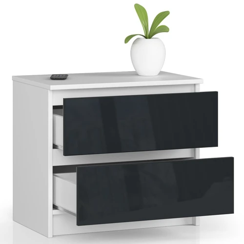 Moderni komoda su metaliniais kreipiančiaisiais