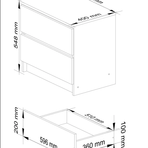Komoda su ABS briaunomis ir 24 mėn. garantija