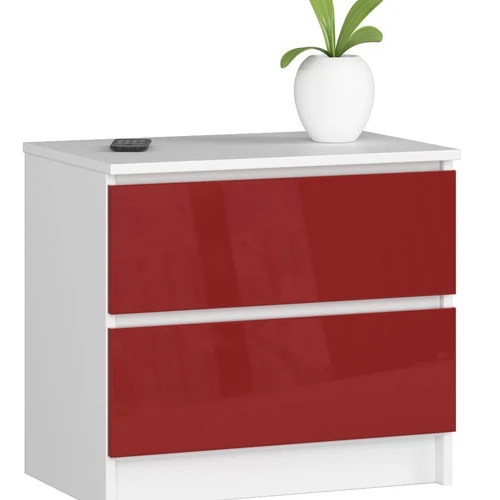 Komoda NORE K60 su 2-iems stalčiais, raudonos spalvos