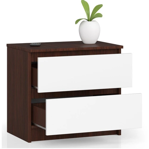 Naktiniai staleliai su baltu ir wenge spalvų deriniu