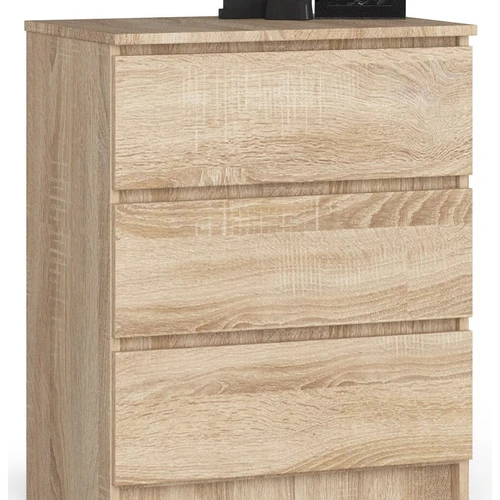 Komoda NORE K60 su 3-imis stalčiais, ąžuolo spalvos