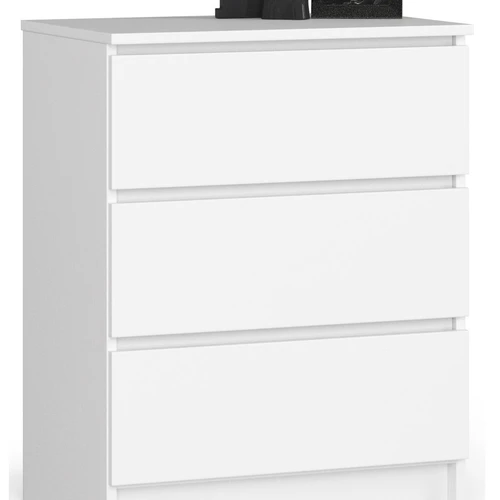 Komoda NORE K60 su 3-imis stalčiais, baltos spalvos
