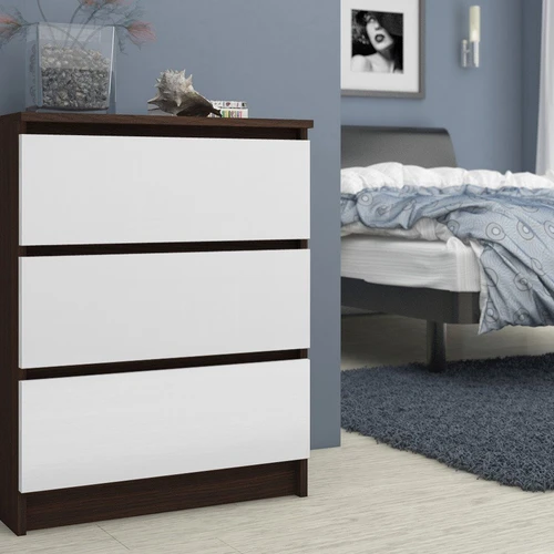 Kokybiška komoda su ABS briaunomis ir metaliniais kreiptuvais