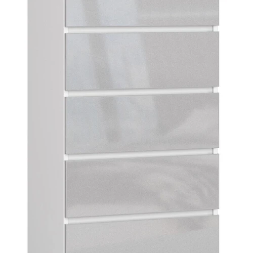 Komoda NORE K60 su 5-iais stalčiais, baltos/šviesiai pilkos spalvos