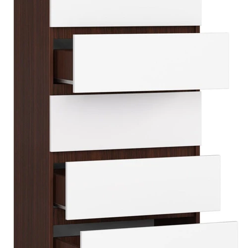 Kokybiška dviejų spalvų komoda iš laminuotos plokštės