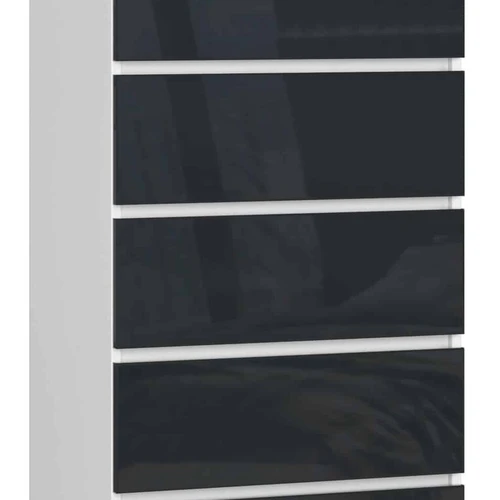 Komoda NORE K60 su 6-iais stalčiais, baltos/pilkos spalvos