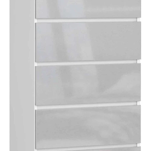 Komoda NORE K60 su 6-iais stalčiais, baltos/šviesiai pilkos spalvos