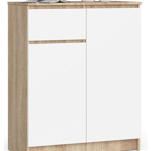 Komoda NORE K80 Ąžuolas, ąžuolo/baltos spalvos