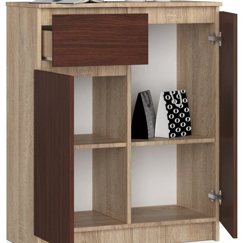 Kompaktinė komoda sonoma / wenge spalvomis