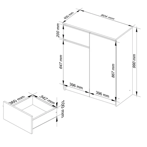 Komoda K 80 – tvarkingumo ir stilingumo derinys