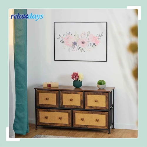 Komoda Relaxdays, 5 stalčiai, 100 × 54,5 × 32,5 cm - Komodos, šoninės spintelės