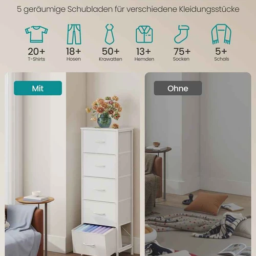 Komoda SONGMICS, 4 audinio stalčiai, 39,6 × 116,7 × 30 cm - Naktinės spintelės
