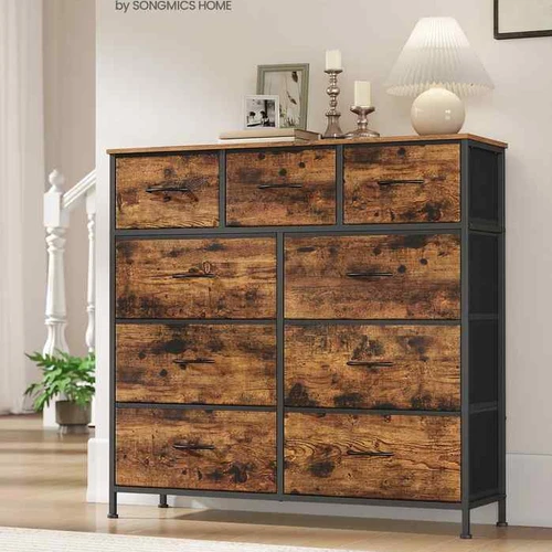 Komoda SONGMICS, 4 audinio stalčiai, 98,8 × 95,2 × 30 cm - Komodos, šoninės spintelės