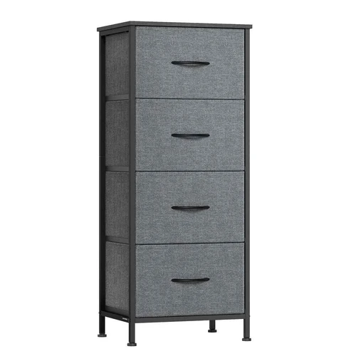 Komoda SONGMICS, 4 audinio stalčiai, Pilka, 39,6 × 95,2 × 30 cm