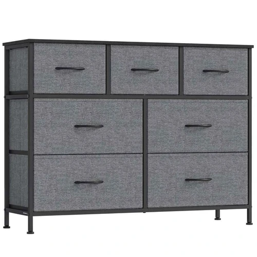Komoda SONGMICS, 4 audinio stalčiai, Pilka, 98,8 × 73,7 × 30 cm
