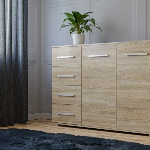 135 cm pločio komoda su tvirta konstrukcija