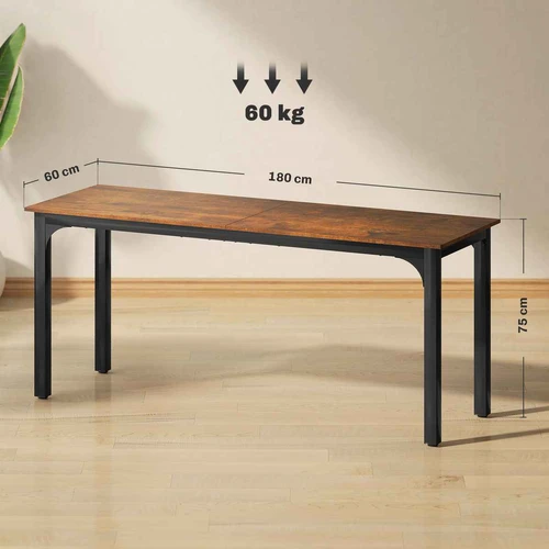 Kompiuterinis stalas, Rudos ir juodos spalvos, 180 × 75 × 60 cm - Darbo stalai