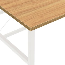 Kompiuterio stalas, baltas/ąžuolo, 105x55x72cm, MDF ir metalas - Darbo stalai