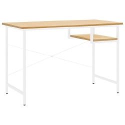 Kompiuterio stalas, baltas/ąžuolo 105x55x72cm, MDF ir metalas - Darbo stalai