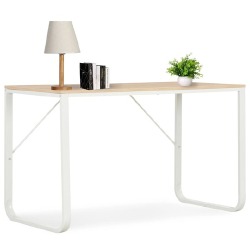 Kompiuterio stalas, baltos ir ąžuolo spalvos, 120x60x73 cm