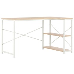 Kompiuterio stalas, baltos ir ąžuolo spalvos, 120x72x70cm - Darbo stalai