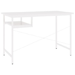 Kompiuterio stalas, baltos spalvos, 105x55x72cm MDF ir metalas - Darbo stalai