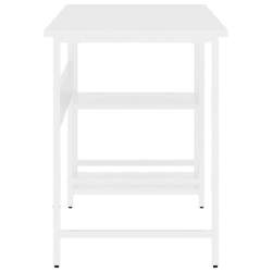 Kompiuterio stalas, baltos spalvos 105x55x72cm, MDF ir metalas - Darbo stalai