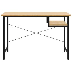 Kompiuterio stalas, juodas/ąžuolo 105x55x72cm, MDF ir metalas - Darbo stalai