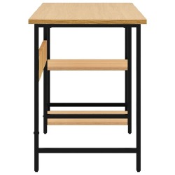 Kompiuterio stalas, juodas/ąžuolo, 105x55x72cm MDF ir metalas - Darbo stalai