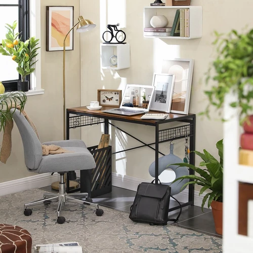 Stilingas biuro stalas su 8 kabliukais ir rankiniu