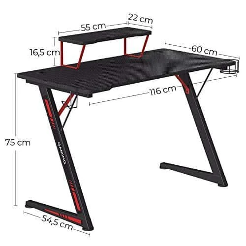 Žaidimų stalas su papildomais laikikliais ausinėms ir gėrimams