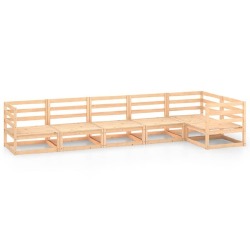 Komplektas, 6 dalių, pušies medienos masyvas - Lauko baldų komplektai