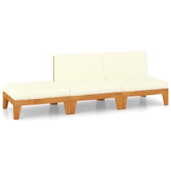 Komplektas su pagalvėlėmis, 3 dalių, akacijos masyvas - Foteliai, sofos