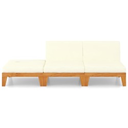 Komplektas su pagalvėlėmis, 3 dalių, akacijos masyvas - Foteliai, sofos