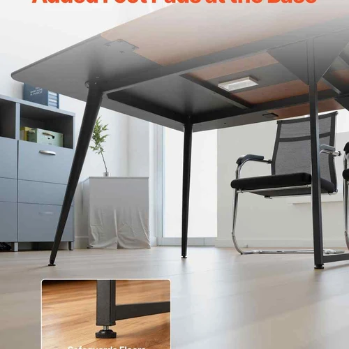 Konferencijų stalas VEVOR KLHY-02, 10 asmenų, Juoda/ruda, 240 × 120 × 75 cm - Darbo stalai