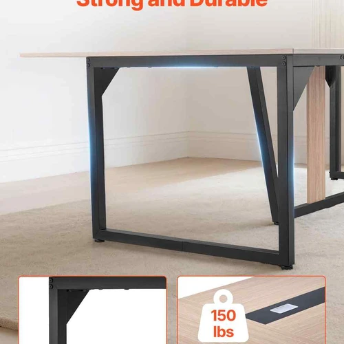 Konferencijų stalas VEVOR KLHY-04, 10 asmenų, Ruda, 240 × 120 × 75 cm - Darbo stalai