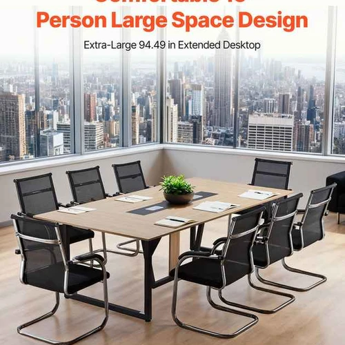 Konferencijų stalas VEVOR KLHY-04, 10 asmenų, Ruda, 240 × 120 × 75 cm - Darbo stalai