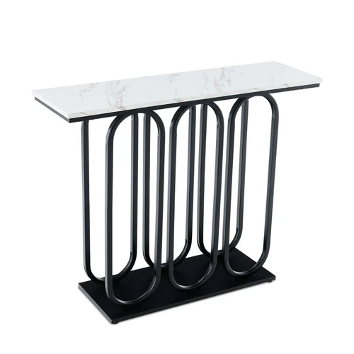 Konsolė 100x30x80cm., juodos/baltos spalvos