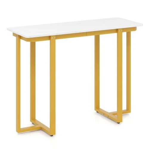 Konsolė 107x40x79,5cm., baltos/auksinės spalvos
